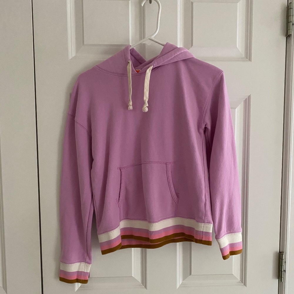 J. Crew hooded sweatshirt with striped wrist and hem